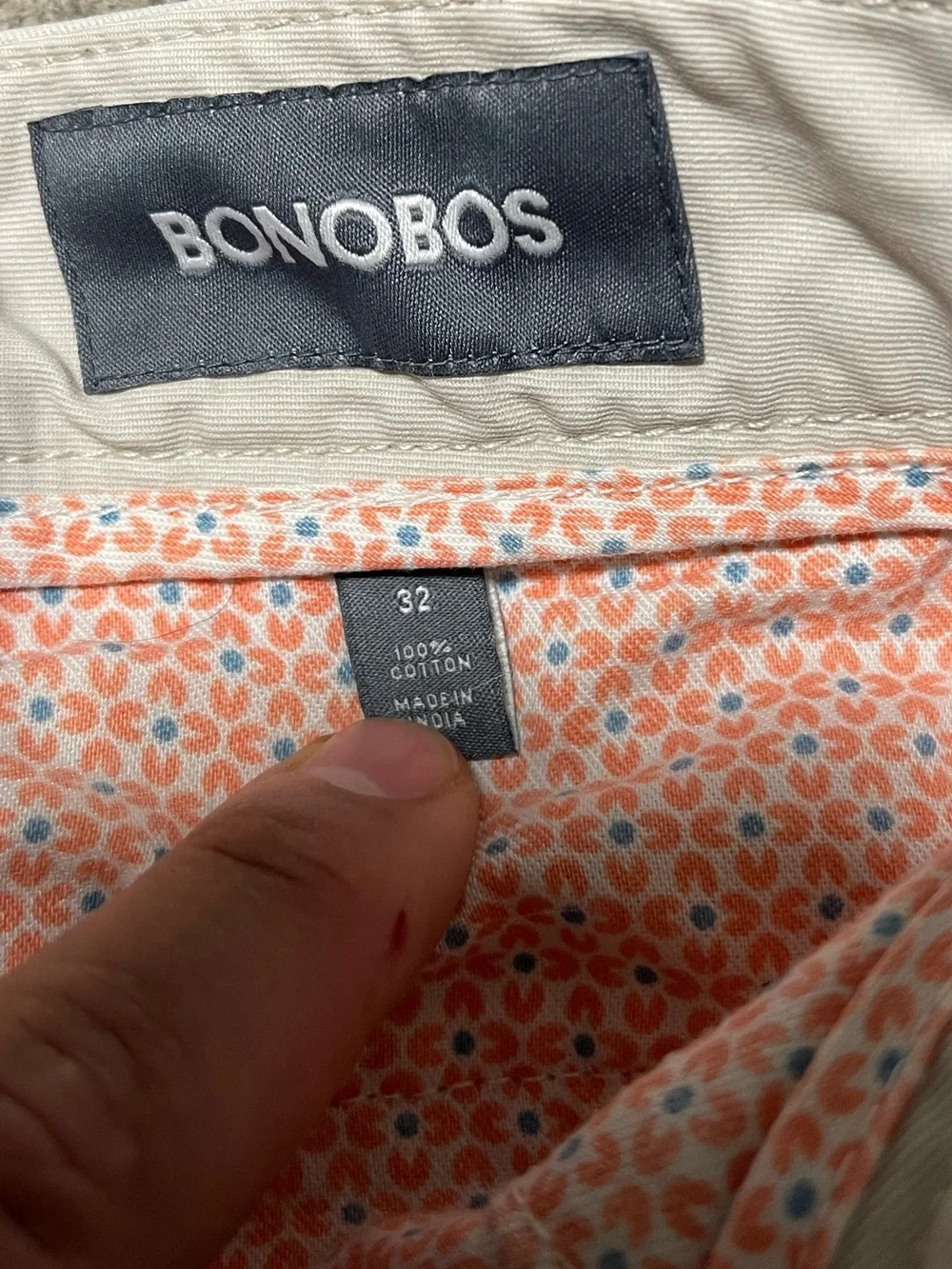 Mens Bonobos Cotton Khaki Chino Shorts